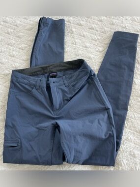 Patagonia Slate Blue Outdoor Pants with Black Waistband